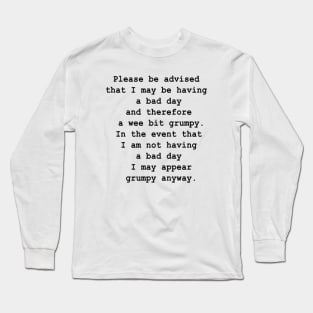 Grumpy Long Sleeve T-Shirt